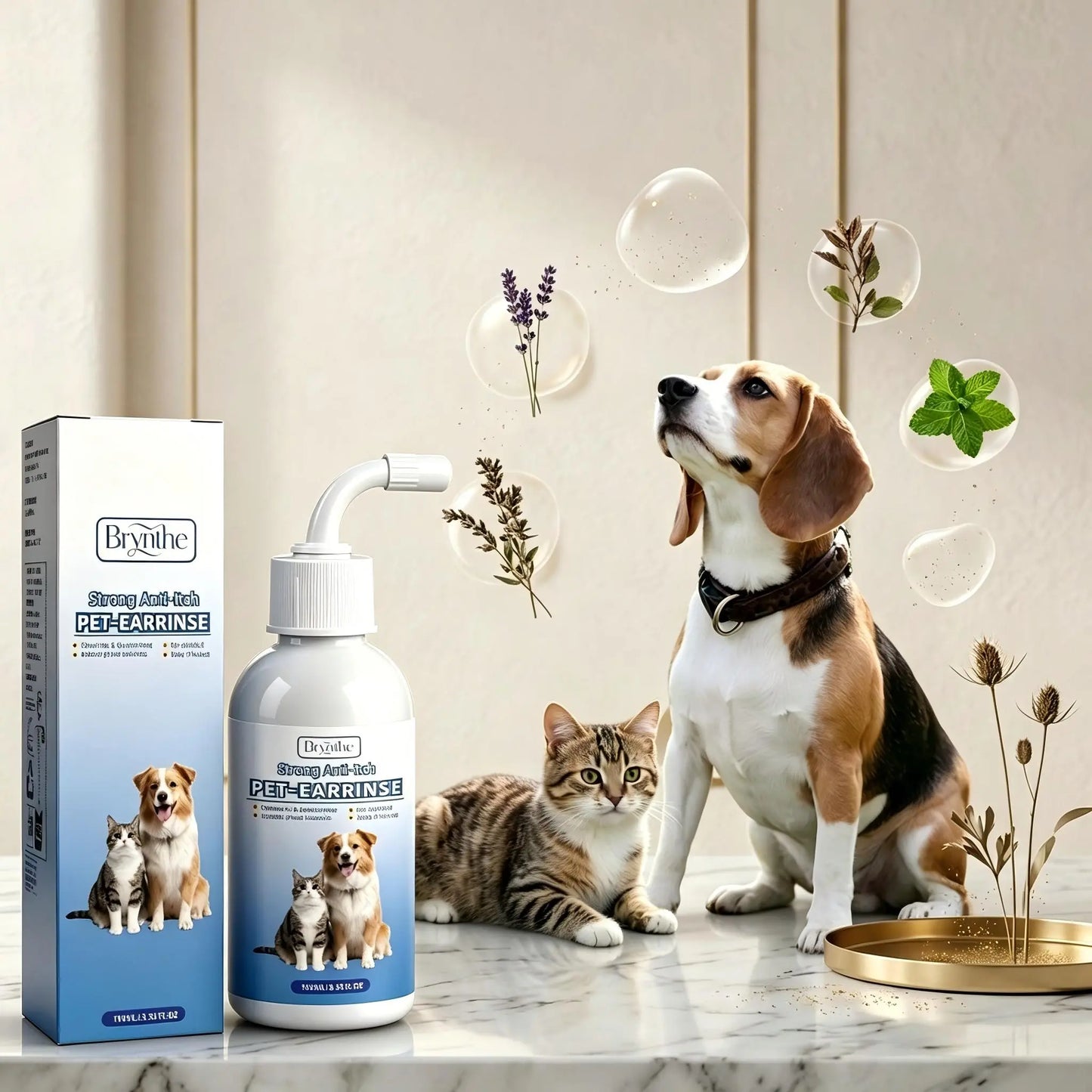 Gentle Pet Ear Cleanser | Odorless Solution for Dogs and Cats