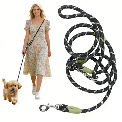 Hands-Free Dog Running Leash | Adjustable Crossbody Reflective Leash for Walking, Hiking & Training