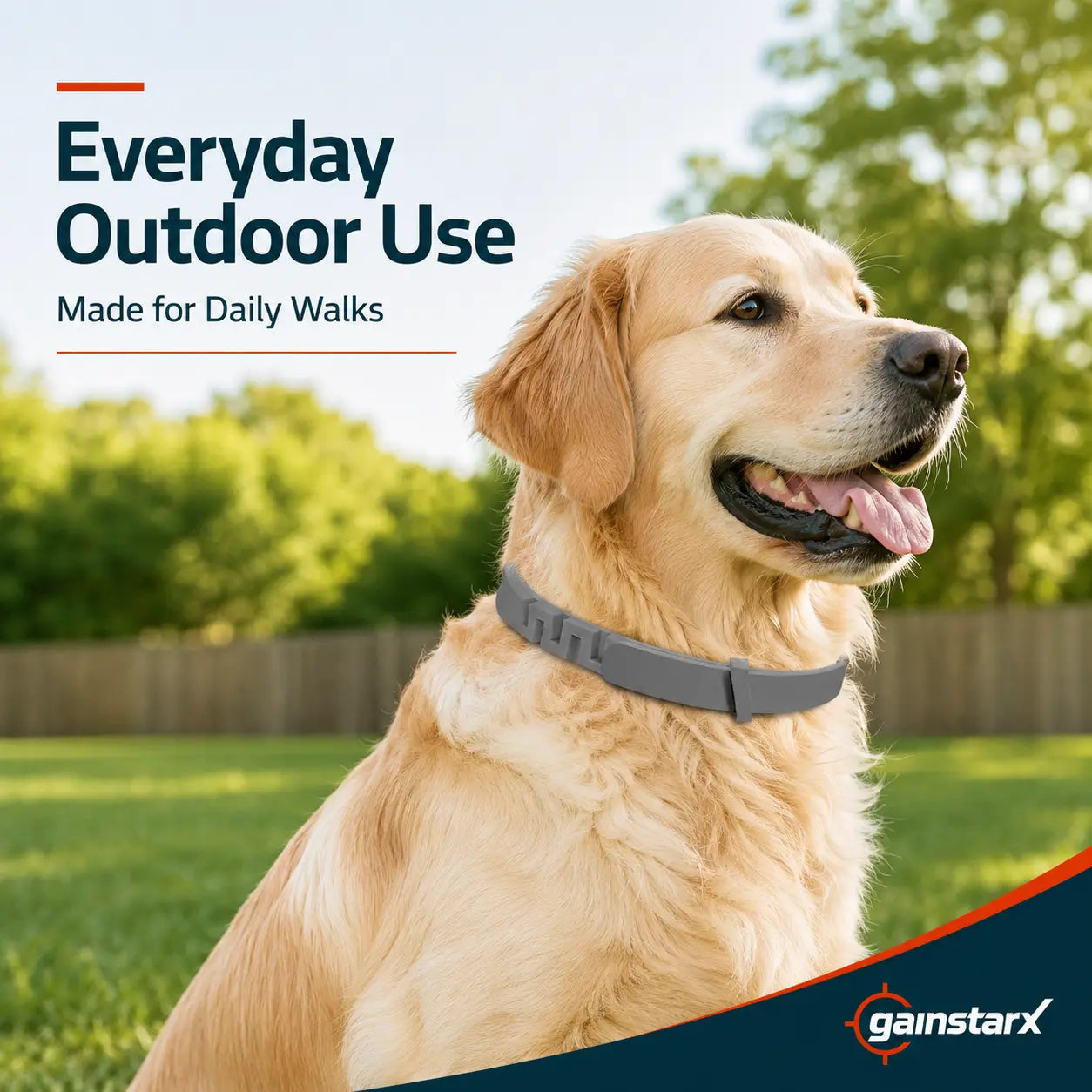 Gainstarx Adjustable Lightweight Dog Collar with Fresh Scent for Large Dogs Over 18 lbs - Ideal for Everyday Walks and Outdoor Activities
