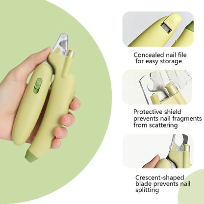 Professional Pet Nail Trimmer | LED Light, UV Lamp & Built-In Nail File for Safe Grooming
