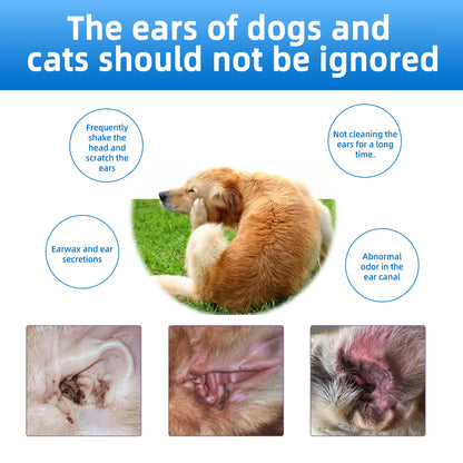 Gentle Pet Ear Cleanser | Odorless Solution for Dogs and Cats