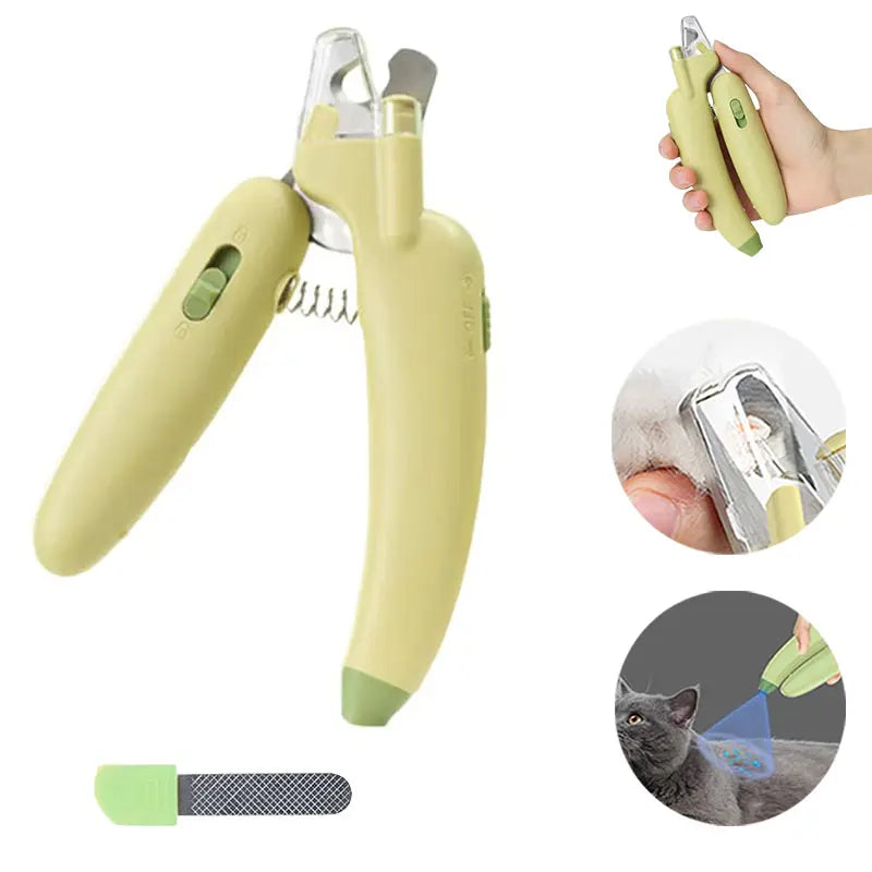 Professional Pet Nail Trimmer | LED Light, UV Lamp & Built-In Nail File for Safe Grooming