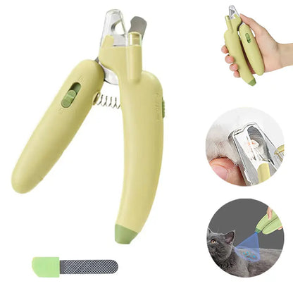 Professional Pet Nail Trimmer | LED Light, UV Lamp & Built-In Nail File for Safe Grooming