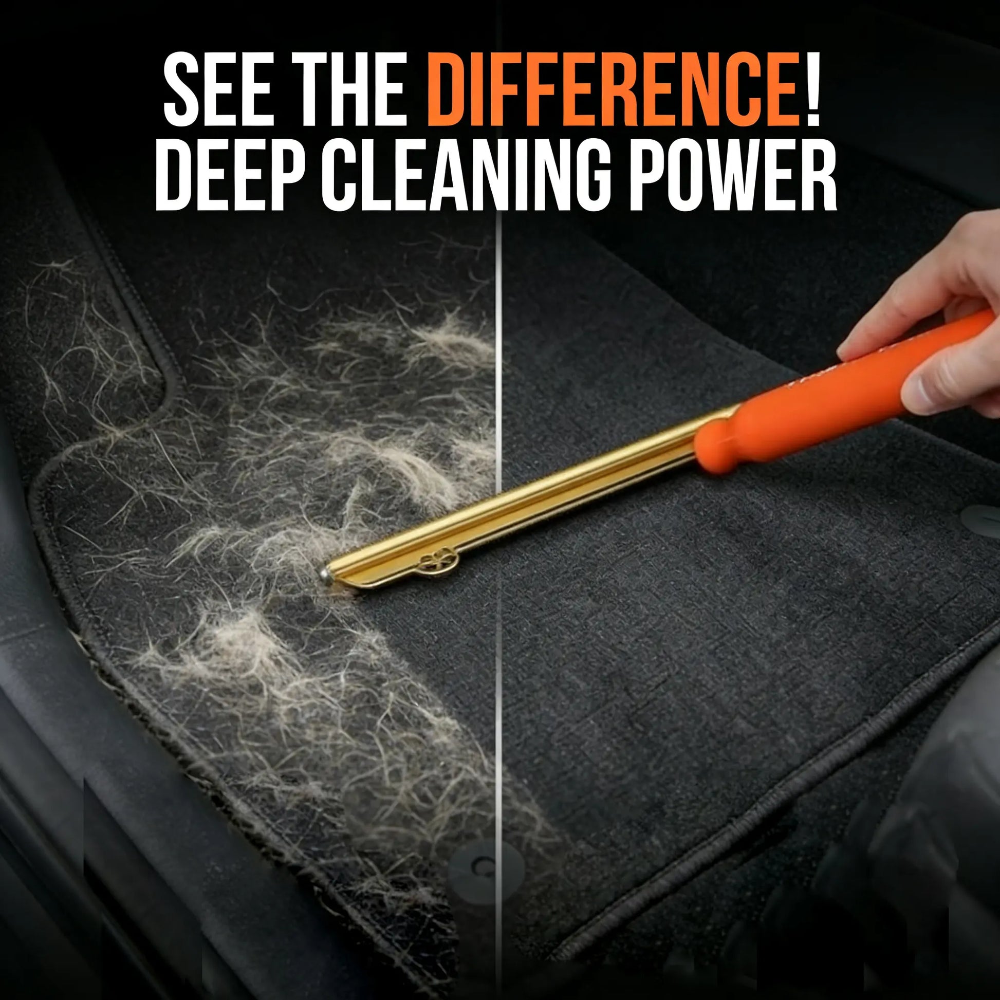 YOMI PET Reusable Car Mat Hair Remover Brush for Efficient Pet Hair Cleaning on Rugs and Mats