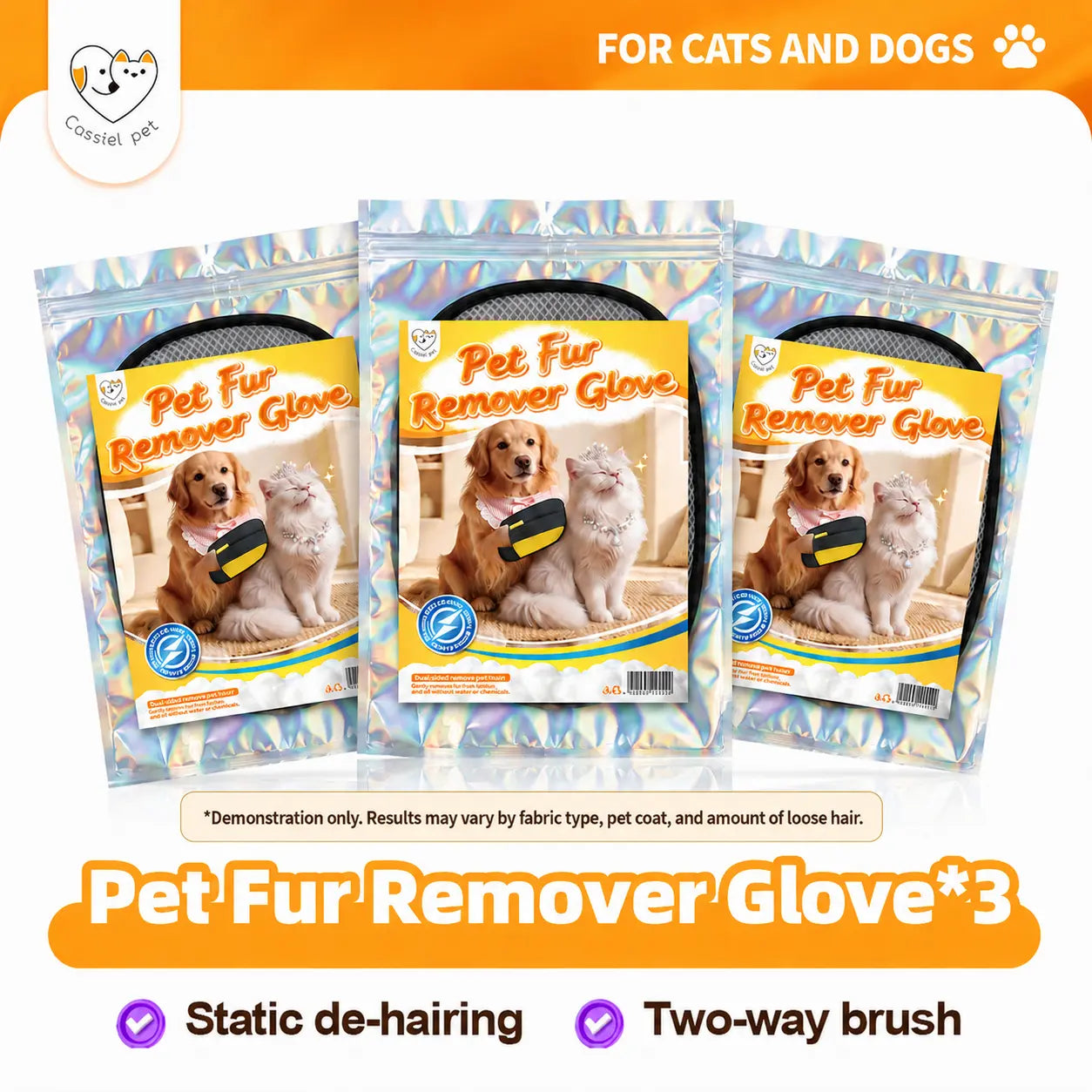 Premium Pet Hair Removal Glove | Reusable Grooming Mitt for Dogs & Cats