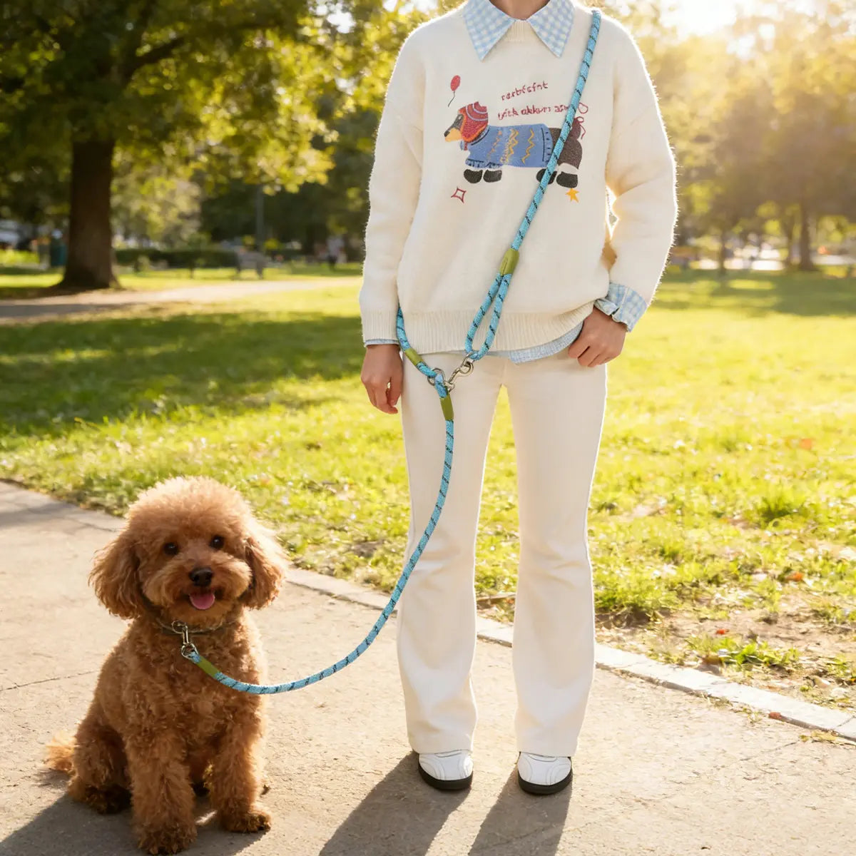Hands-Free Dog Running Leash | Adjustable Crossbody Reflective Leash for Walking, Hiking & Training