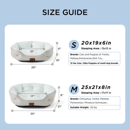 Bedsure Cooling Dog Beds for Small Breeds – Q-MAX>0.4 Round Cat Beds for Indoor Use, Washable Pet Bed for Puppies and Kittens with Slip-Resistant Base