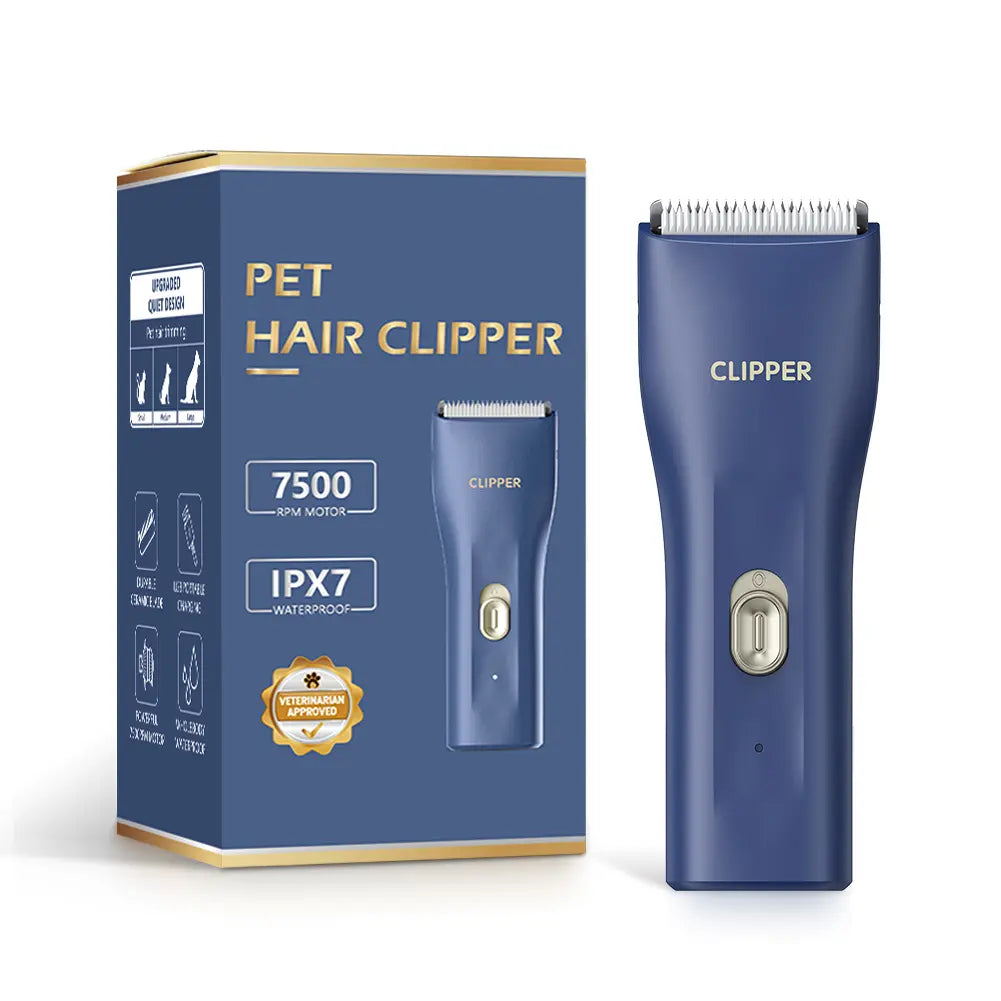 Professional Low Noise Rechargeable Cordless Pet Clippers for Dog and Cat Grooming with Ceramic Blade, Ideal for Matted and Long Hair