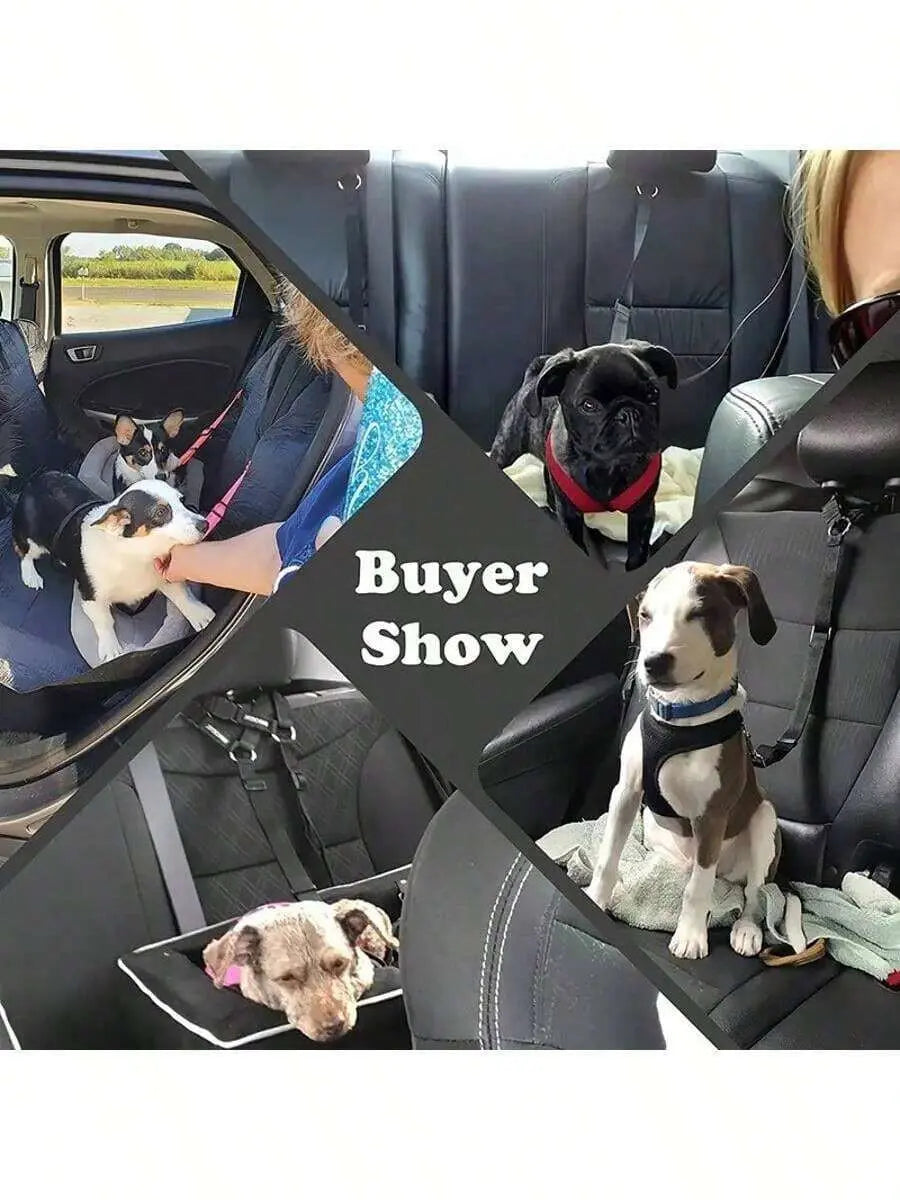 Adjustable Dog Car Harness Seatbelt - 2 Pack Headrest Restraint Tether for Enhanced Pet Safety During Vehicle Travel