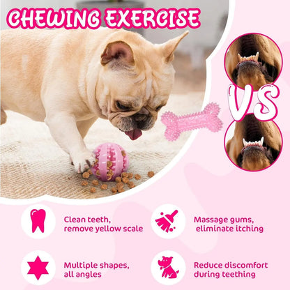 Set of 8/6 Durable Puppy Chew Toys for Teething Small Dogs - Interactive and Soft Rubber Toys for Engaging Playtime, Perfect for Christmas, Father's Day, and Summer Celebrations