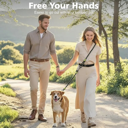 Hands-Free Dog Running Leash | Adjustable Crossbody Reflective Leash for Walking, Hiking & Training