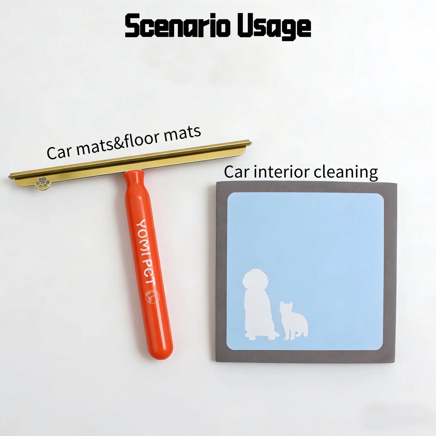 YOMI PET Reusable Car Mat Hair Remover Brush for Efficient Pet Hair Cleaning on Rugs and Mats