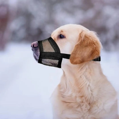 Adjustable Air Mesh Dog Muzzle for Various Sizes - Prevents Biting, Scavenging, Licking, and Chewing