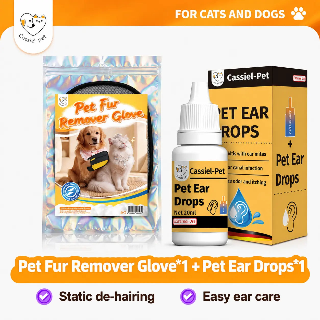 Premium Pet Hair Removal Glove | Reusable Grooming Mitt for Dogs & Cats