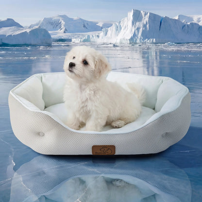 Bedsure Cooling Dog Beds for Small Breeds – Q-MAX>0.4 Round Cat Beds for Indoor Use, Washable Pet Bed for Puppies and Kittens with Slip-Resistant Base
