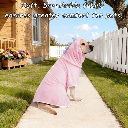 Dinosaur-Themed Quick-Dry Super-Absorbent Dog Bathrobe with Adjustable Straps - Available in Multiple Sizes for Small, Medium, and Large Dogs