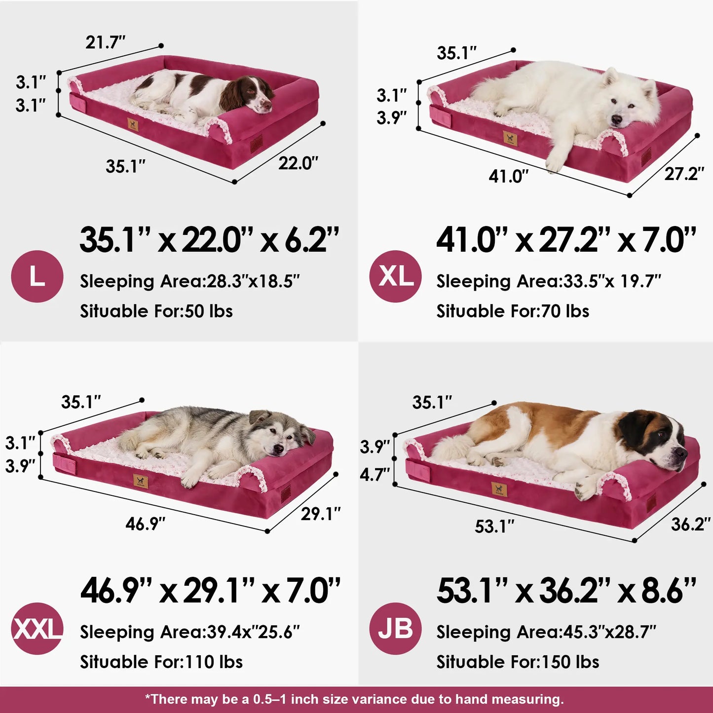PAWPUBBY XXL Orthopedic Memory Foam Waterproof Dog Bed with Washable Bolster Cover for Large Dogs - Ideal Gift for Pet Lovers