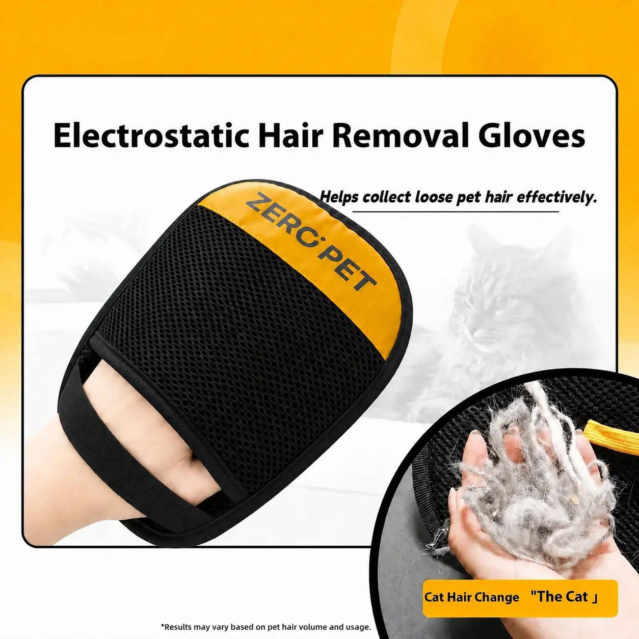 Reusable Pet Hair Removal Mitt | Electrostatic Grooming Glove for Furniture, Carpets, Dogs & Cats