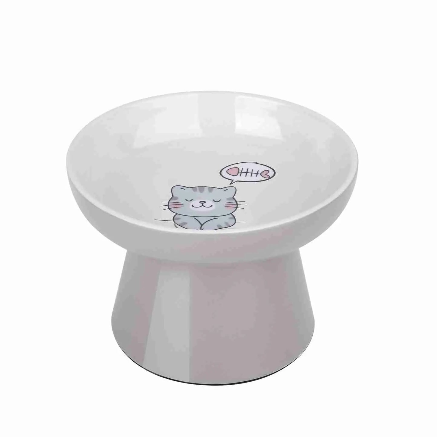 Elevated Ceramic Cat Bowls for Small Pets - Whisker-Friendly, Anti-Vomiting, Non-Slip, and Dishwasher/Microwave Safe