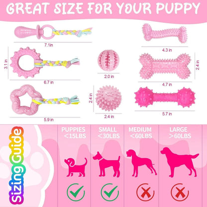 Set of 8/6 Durable Puppy Chew Toys for Teething Small Dogs - Interactive and Soft Rubber Toys for Engaging Playtime, Perfect for Christmas, Father's Day, and Summer Celebrations