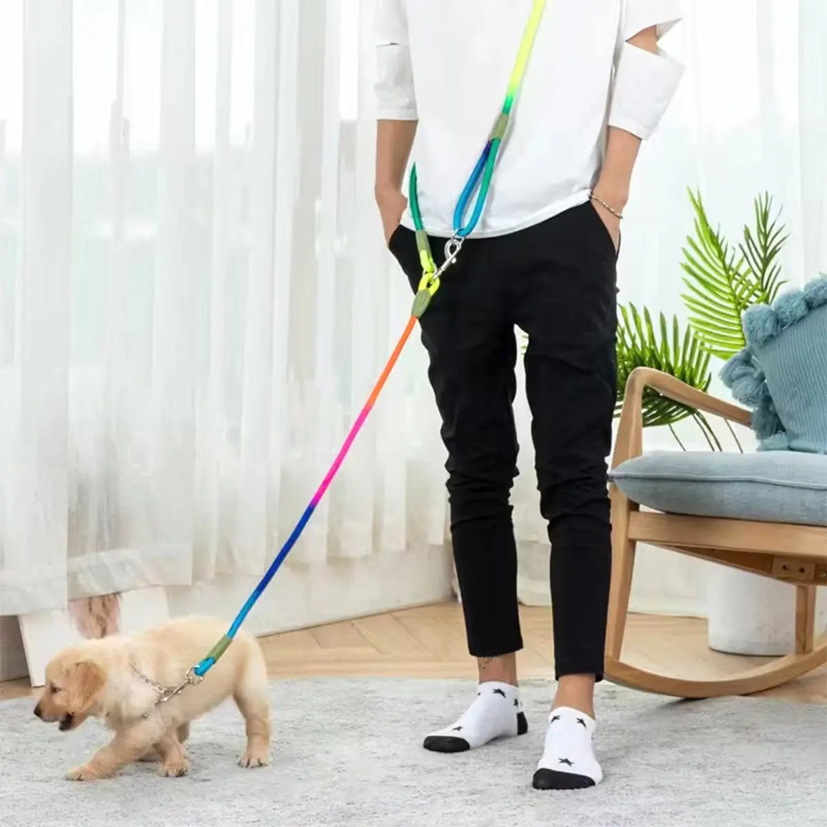 Hands-Free Dog Running Leash | Adjustable Crossbody Reflective Leash for Walking, Hiking & Training