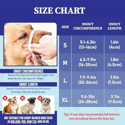 Adjustable Air Mesh Dog Muzzle for Various Sizes - Prevents Biting, Scavenging, Licking, and Chewing