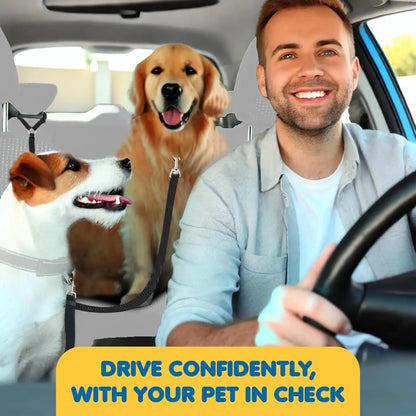Adjustable Dog Car Harness Seatbelt - 2 Pack Headrest Restraint Tether for Enhanced Pet Safety During Vehicle Travel