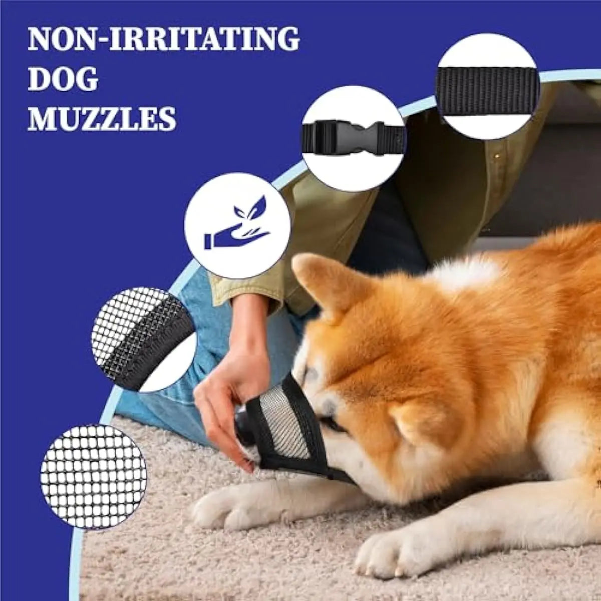 Adjustable Air Mesh Dog Muzzle for Various Sizes - Prevents Biting, Scavenging, Licking, and Chewing
