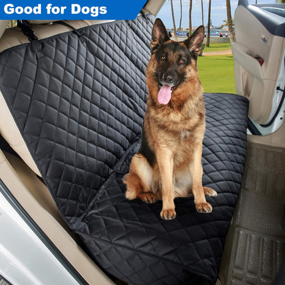 Heavy-Duty Waterproof Bench Car Seat Cover Protector - Nonslip Black Dog Back Seat Cover for Mud, Spills, and Scratches - Machine Washable with Universal Fit for Vehicles, Trucks, and SUVs