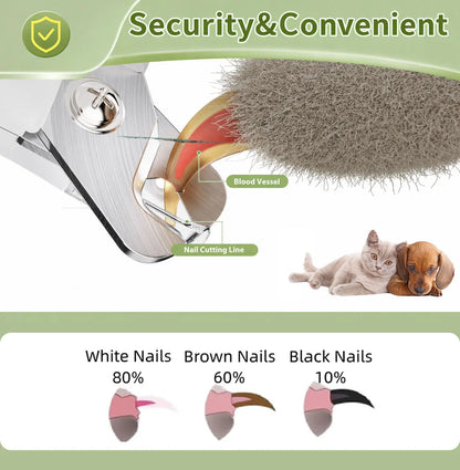 Professional Pet Nail Trimmer | LED Light, UV Lamp & Built-In Nail File for Safe Grooming