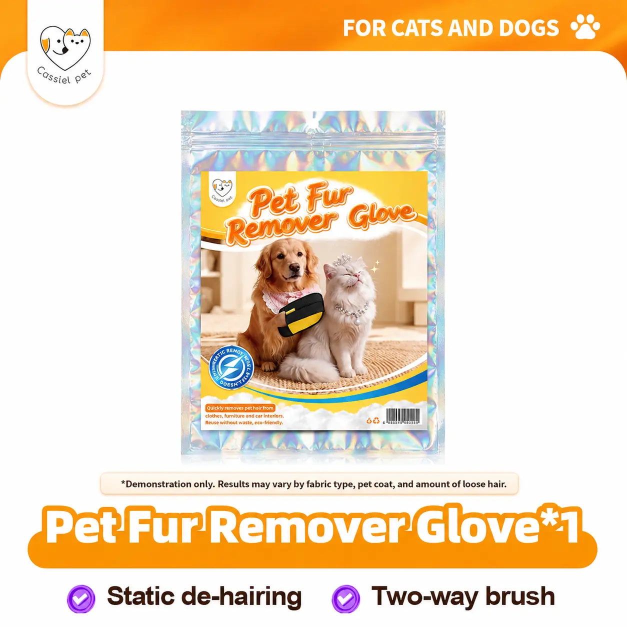 Premium Pet Hair Removal Glove | Reusable Grooming Mitt for Dogs & Cats