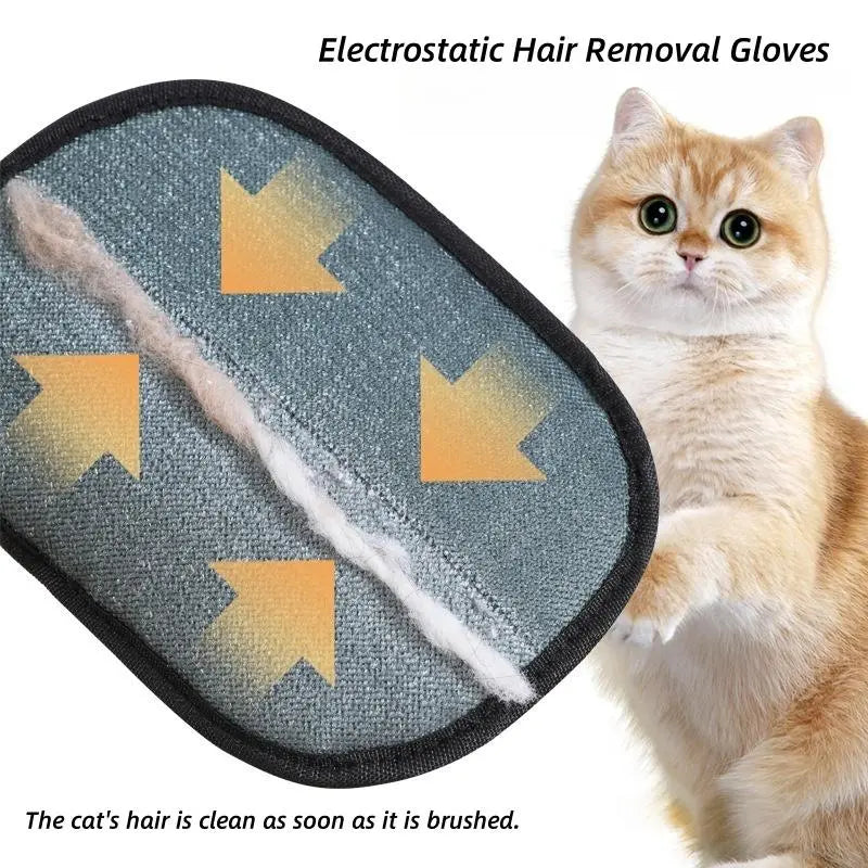 Reusable Pet Hair Removal Mitt | Electrostatic Grooming Glove for Furniture, Carpets, Dogs & Cats