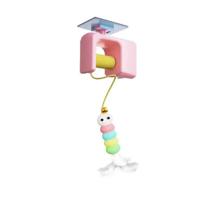 Interactive Retractable Bungee Cat Toy - Automatic USB Rechargeable Hanging Door Teaser for Indoor Play and Exercise
