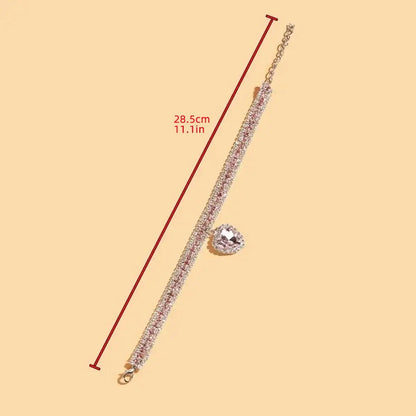Heart-Shaped Artificial Diamond Pet Collar - Aesthetic Accessory for Cats and Dogs