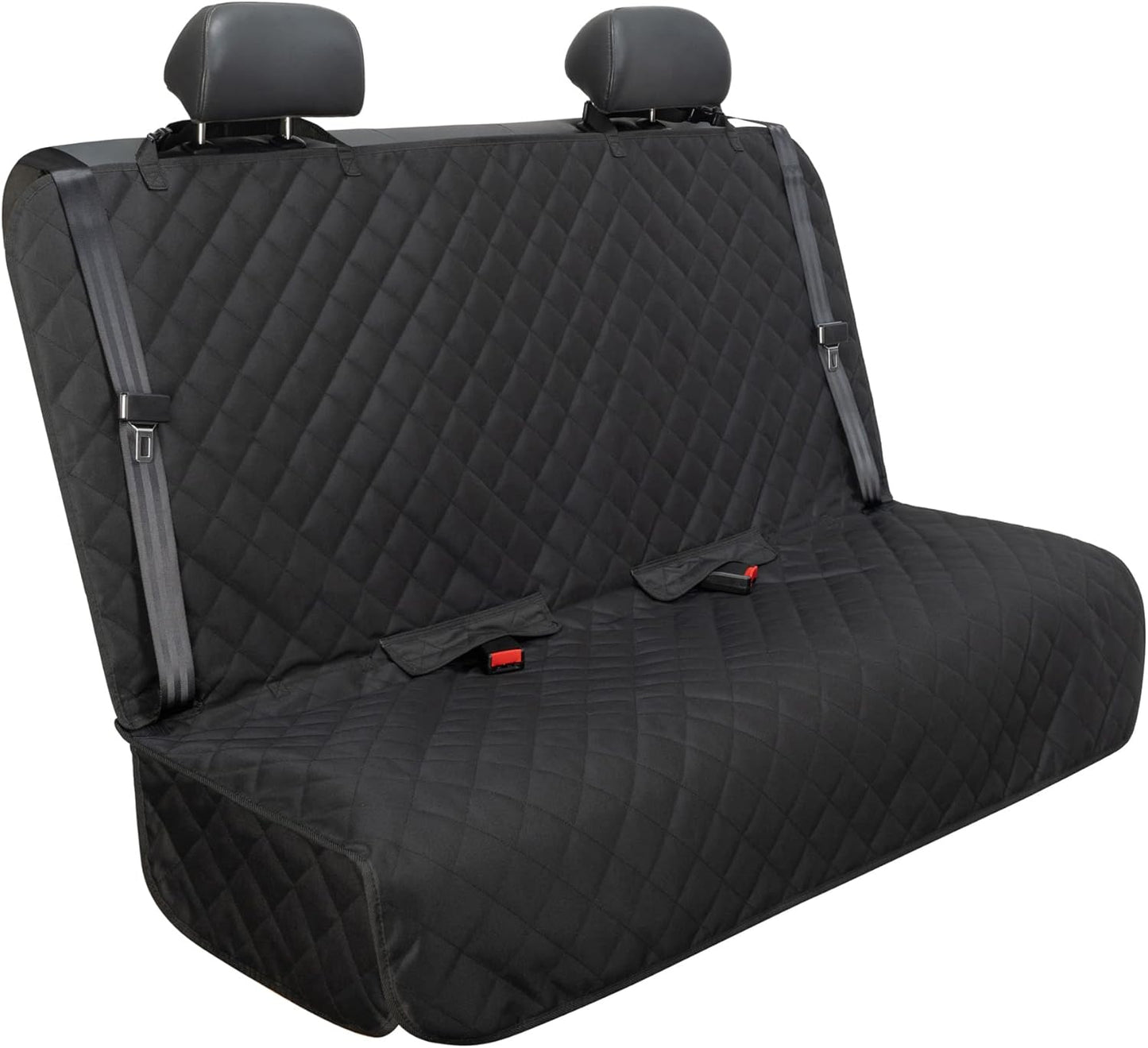 Heavy-Duty Waterproof Bench Car Seat Cover Protector - Nonslip Black Dog Back Seat Cover for Mud, Spills, and Scratches - Machine Washable with Universal Fit for Vehicles, Trucks, and SUVs