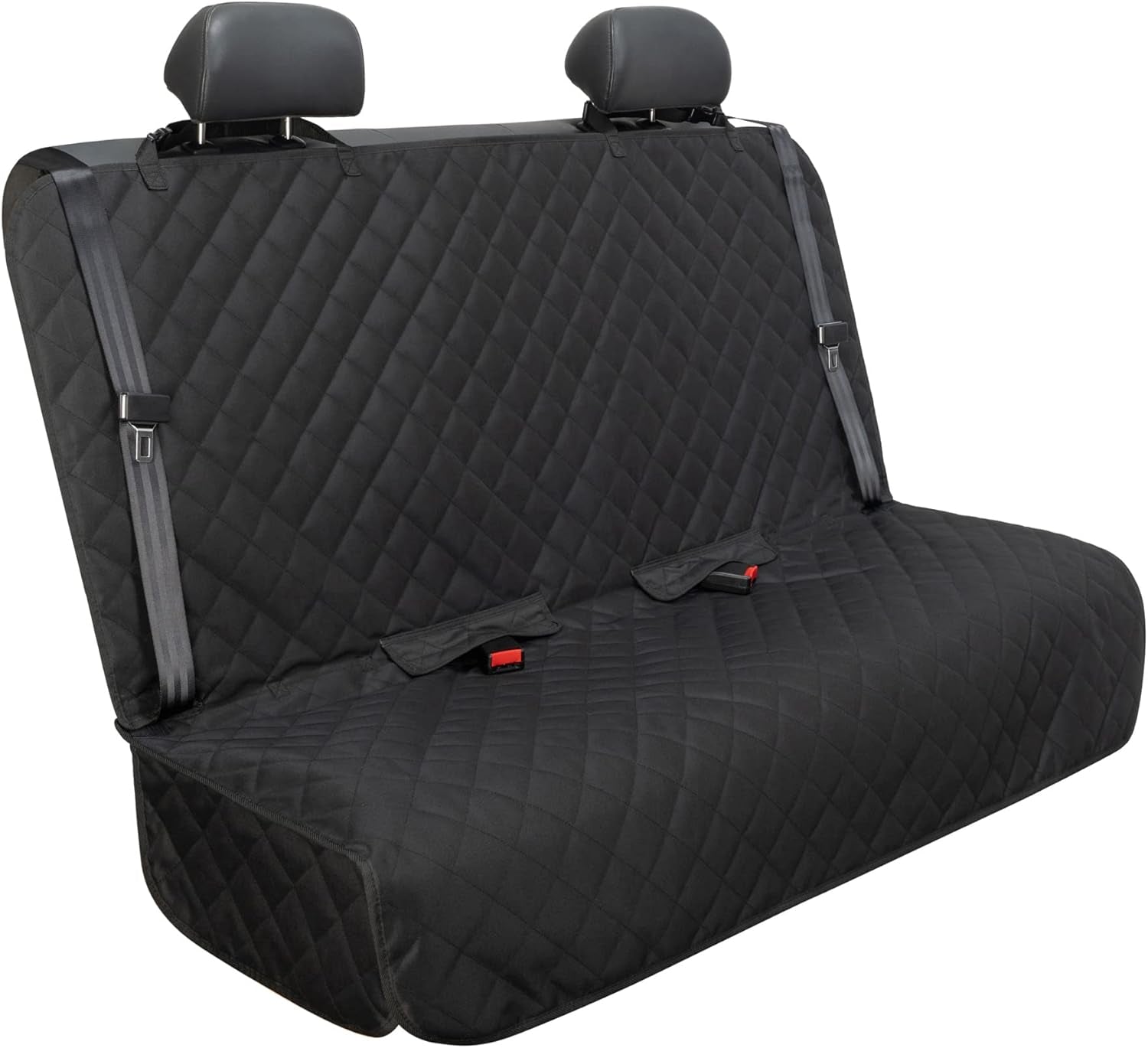 Heavy-Duty Waterproof Bench Car Seat Cover Protector - Nonslip Black Dog Back Seat Cover for Mud, Spills, and Scratches - Machine Washable with Universal Fit for Vehicles, Trucks, and SUVs