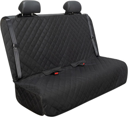 Heavy-Duty Waterproof Bench Car Seat Cover Protector - Nonslip Black Dog Back Seat Cover for Mud, Spills, and Scratches - Machine Washable with Universal Fit for Vehicles, Trucks, and SUVs