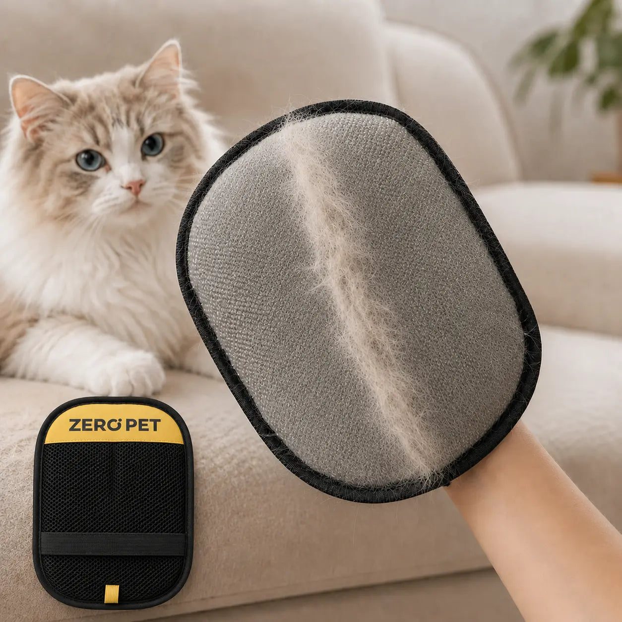 Reusable Pet Hair Removal Mitt | Electrostatic Grooming Glove for Furniture, Carpets, Dogs & Cats